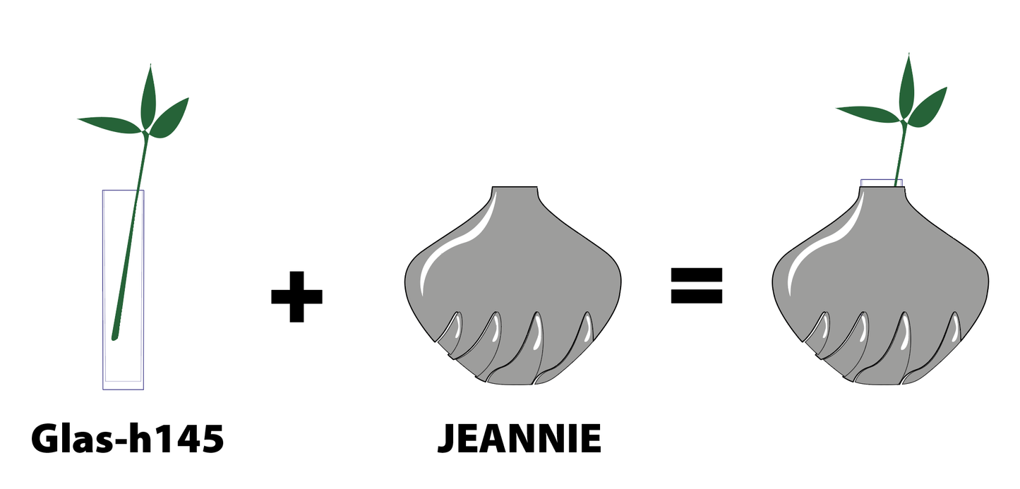 Vaso JEANNIE ampolla PLA+vetro